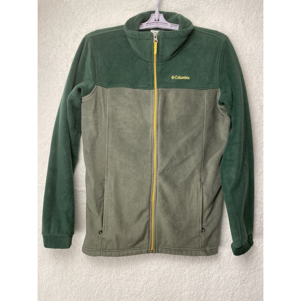 Columbia Jacket XL Green Gold Full Zip Hunting Jogging Biking Golf Football NHL